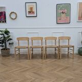 4 J39 Folkestol chairs by Borge Mogensen