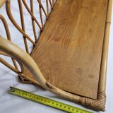 Vintage rattan wall shelf, 64 cm