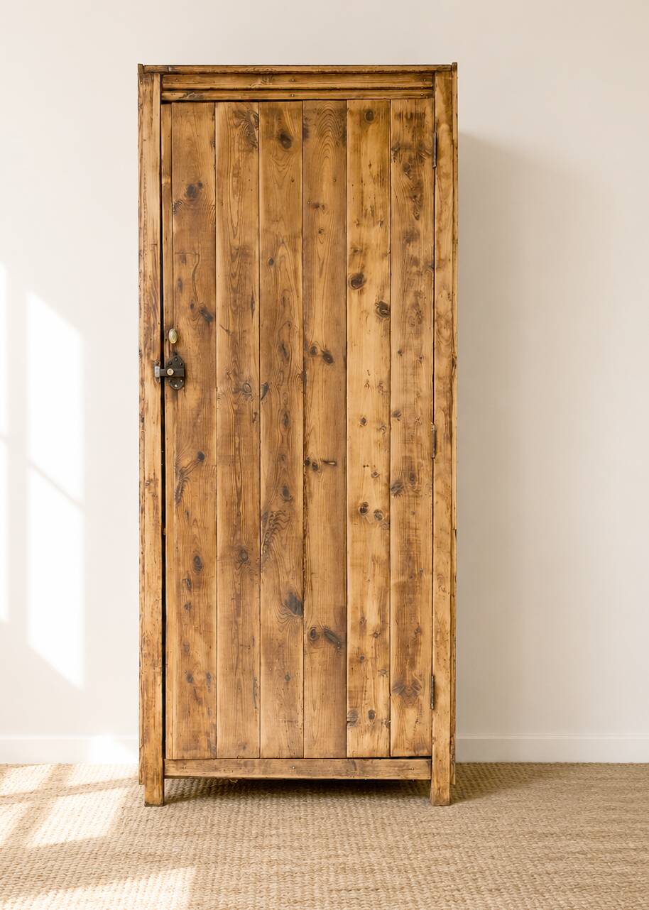 Grande bonnetière ancienne en bois massif – Pièce authentique