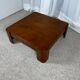 Square modernist coffee table in stained beech veneer, 1970s/80s.