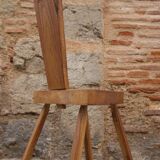 Brutalist wooden chair