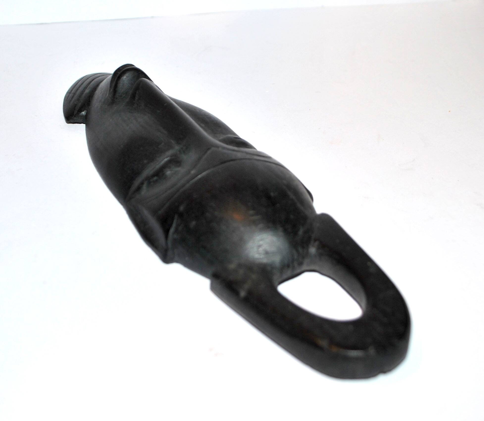 African ebony mask - Bearded head sculpture ETHNIC AFRICA 22.5x7