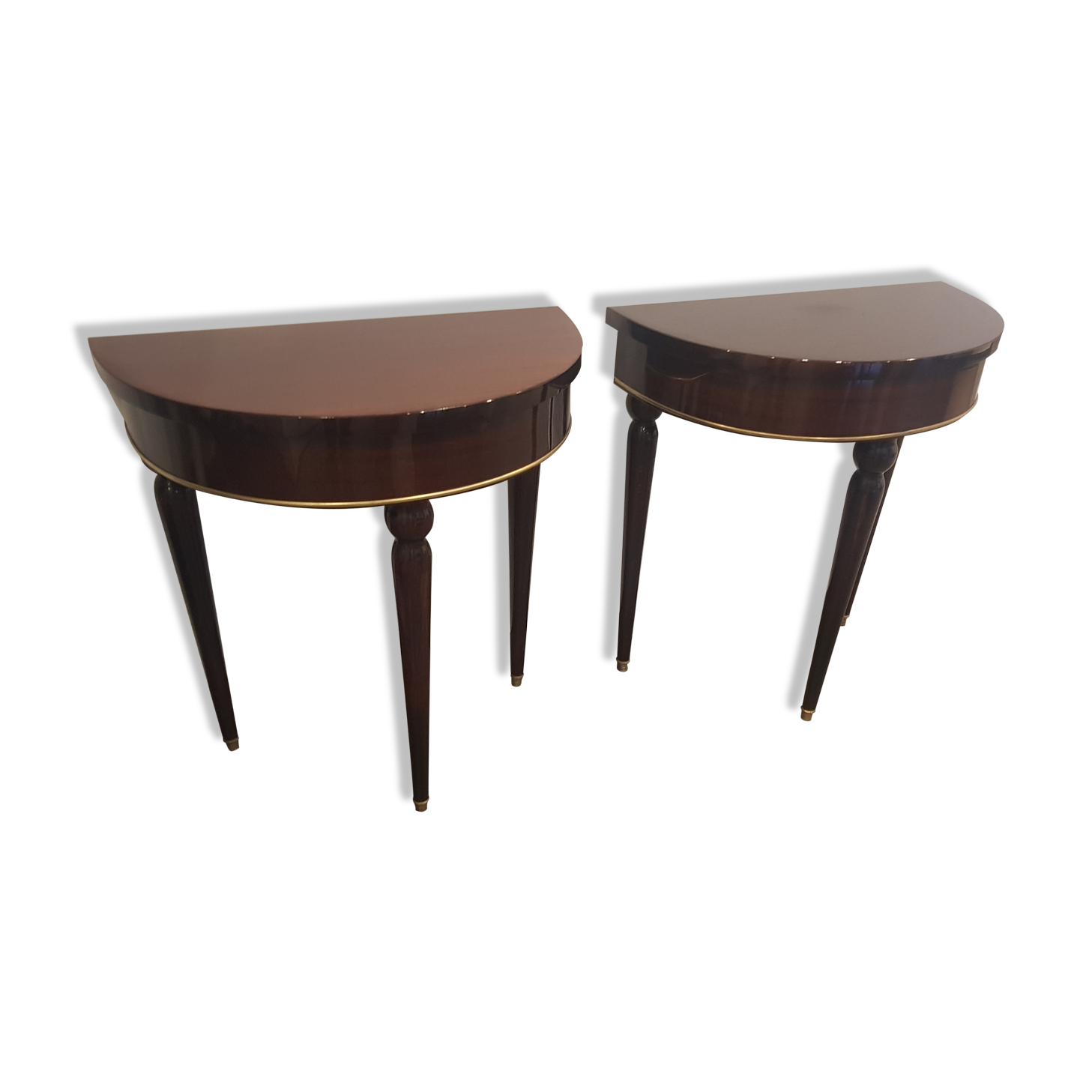 Pair of half-moon bedside tables 60 years