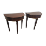 Pair of half-moon bedside tables 60 years