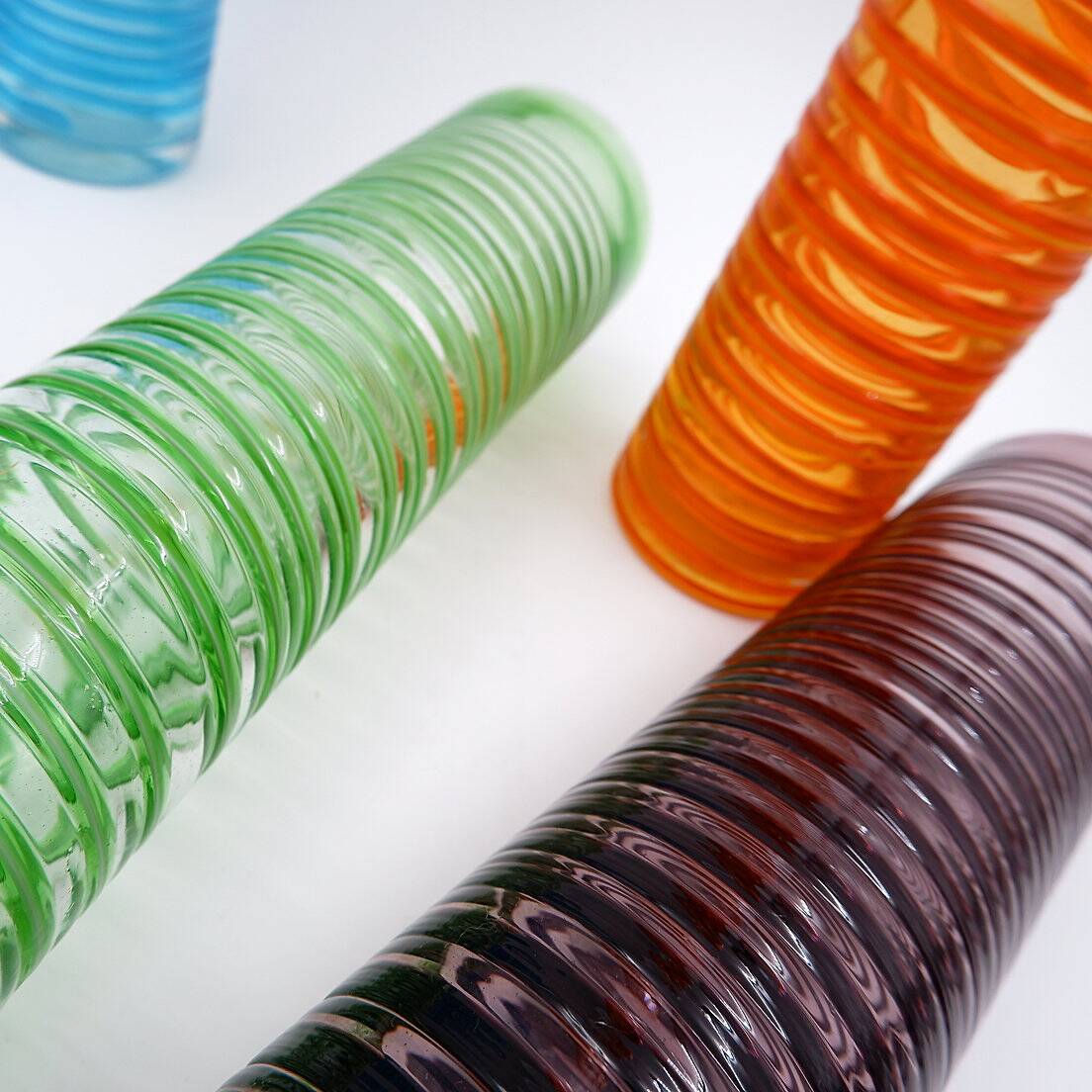 Set of four large spiral vases - Murano glass