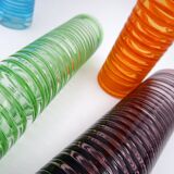 Set of four large spiral vases - Murano glass