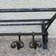Hammered wrought iron coat rack, sliding pads, Edgard Brandt style, art deco 30s 40s
