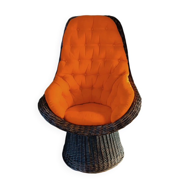 Fauteuil rotin vintage