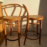 High bar chair in wickerwork