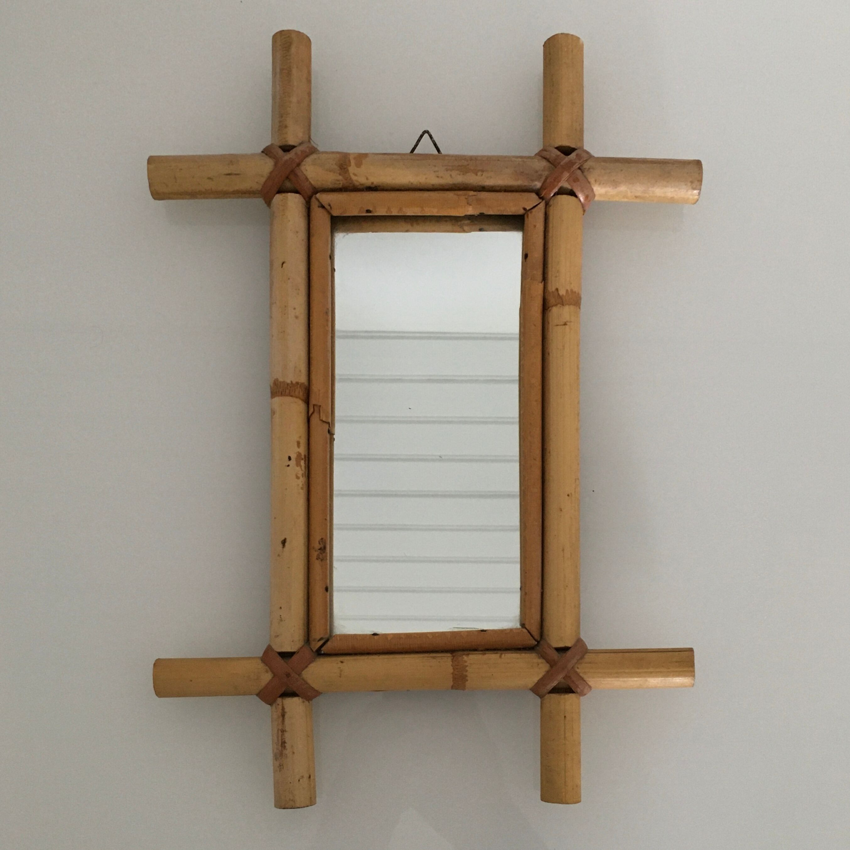 Vintage bamboo mirror