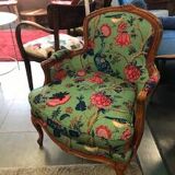Louis XV style Bergère armchair with floral motifs