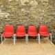 Ensemble de 4 chaises rouges modèle europa