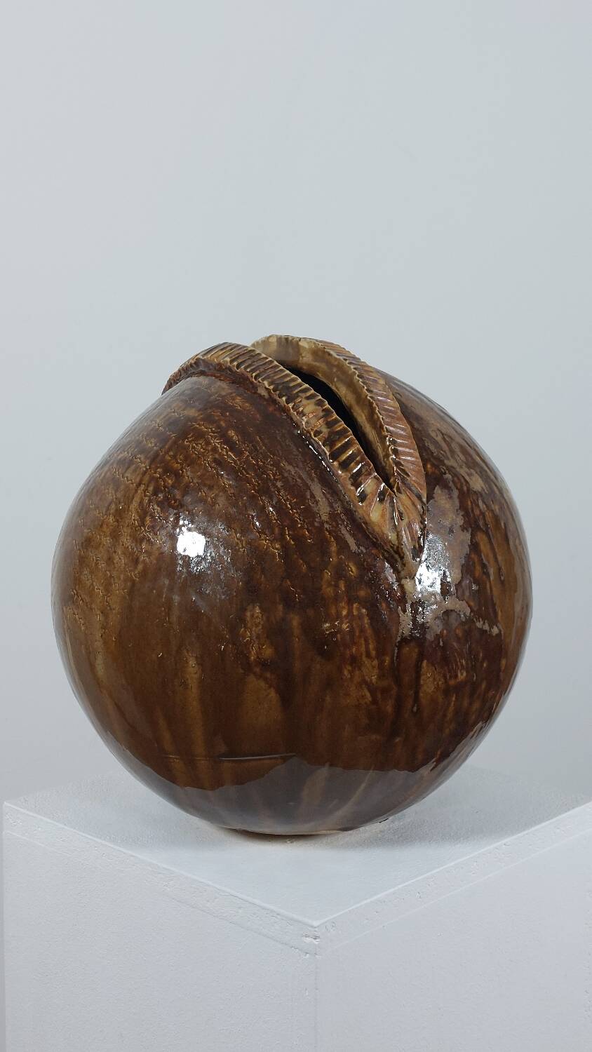 Vase en céramique brutaliste vintage unique en son genre