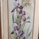 Pair of Art Nouveau Decorative Panels with Purple and Yellow Irises. Work