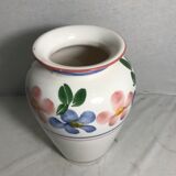 Vase old D. DINIS painted ceramics drawing flowers Decoration Vintage