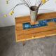 Rattan and ceramic coffee table, 60s
