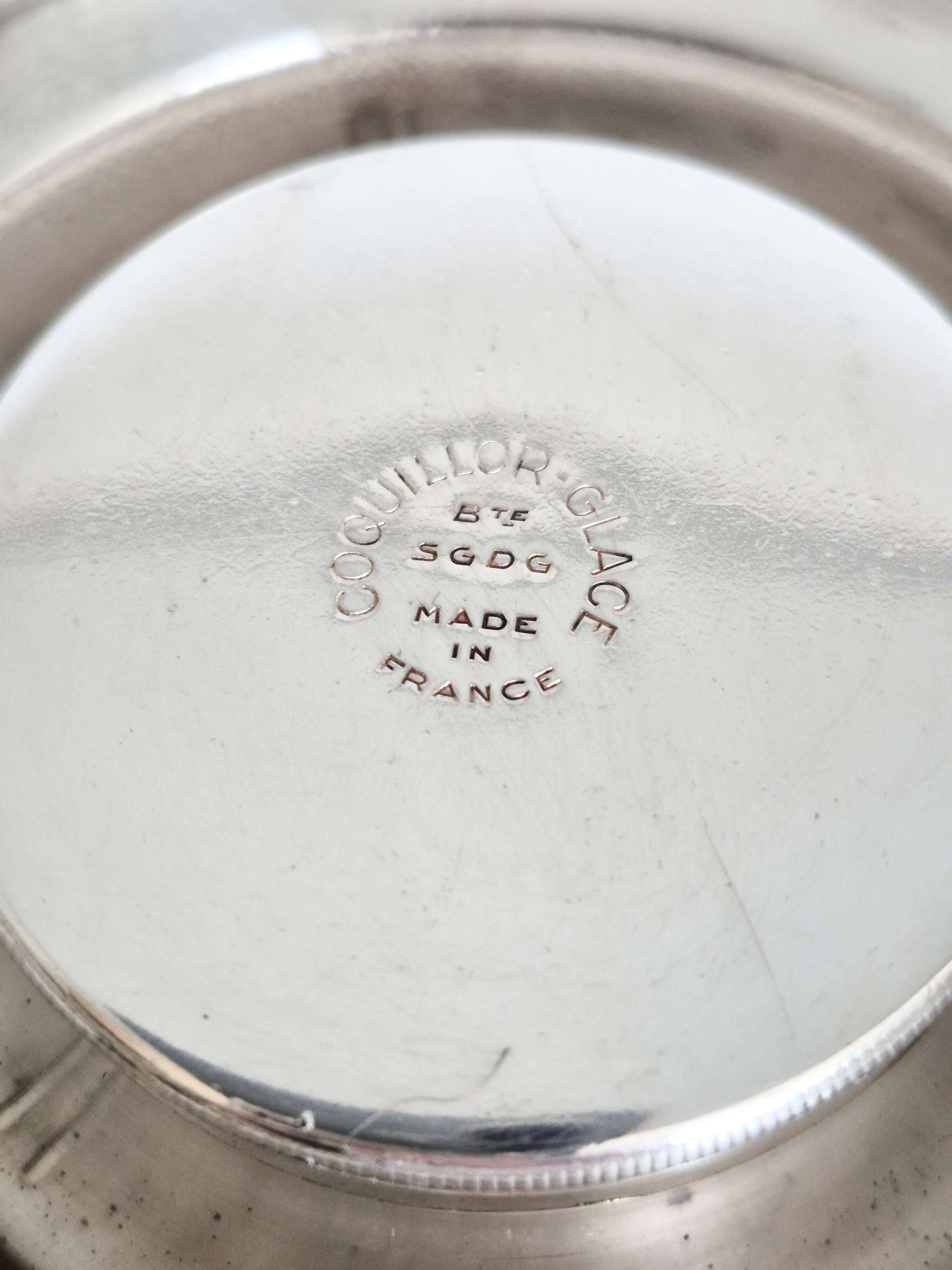 Silver scallop shell butter dish