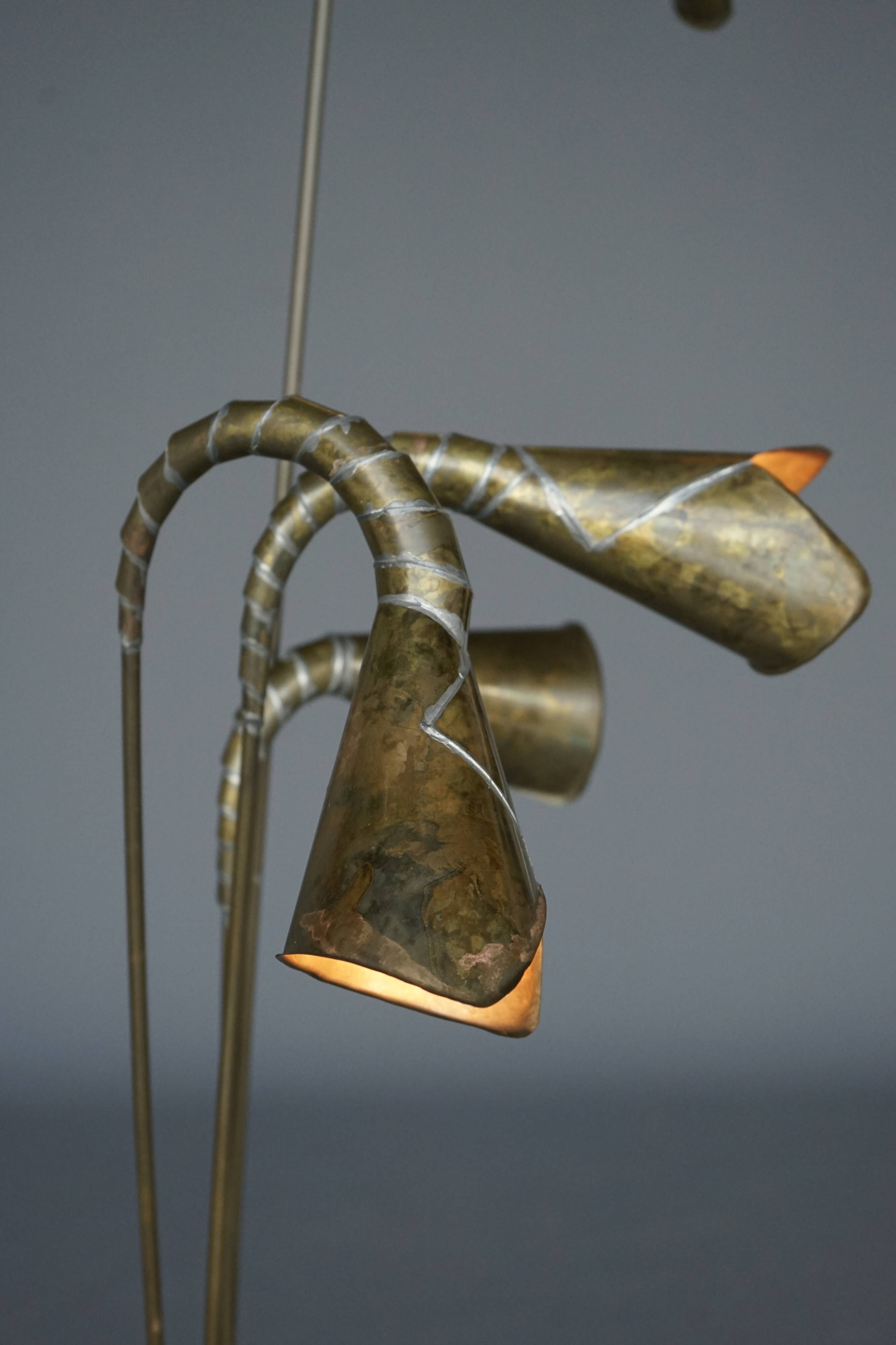 1990s artisanal Brutalist Postmodern Belgium floor Lamp