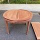 Table à manger ronde extensible décapé en bois massif brut chinois Ming 196