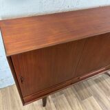 Vintage Scandinavian "highboard" sideboard in teak, 60s