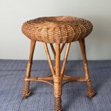 Vintage rattan and wicker stool