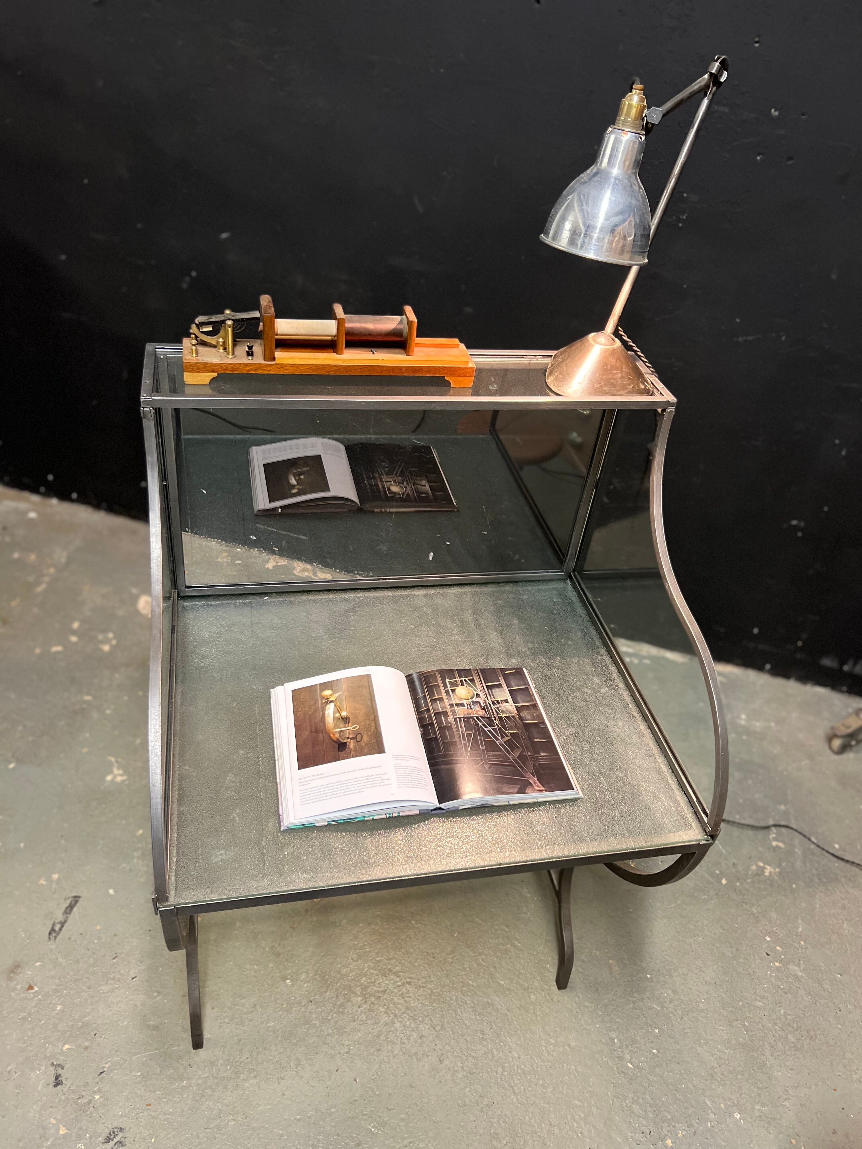 Steel and glass office bank voting booth