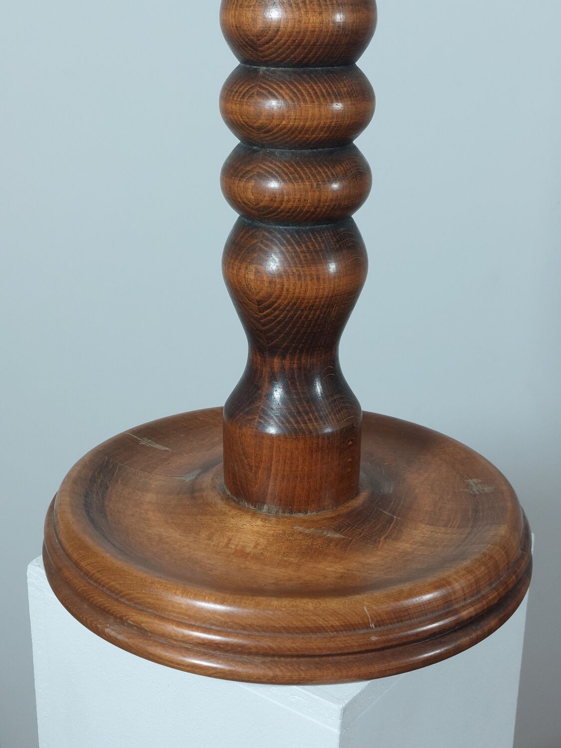 Vintage turned wooden column flower stand