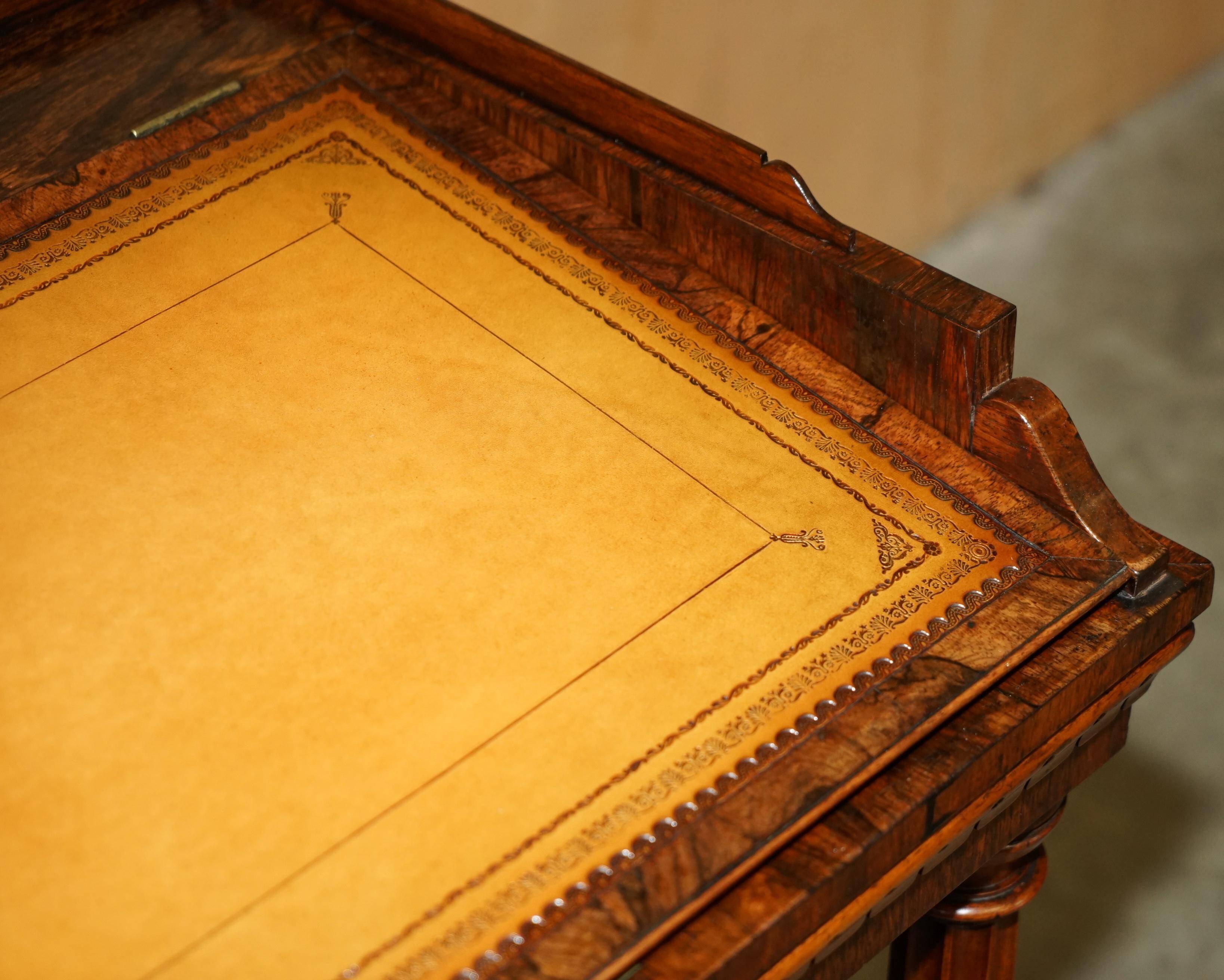Davenport Regency Antique Desk Circa 1810-1820 in Hardwood and Leather