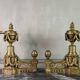 Pair of Louis XVI Style Gilt Bronze Andirons, 19th Century