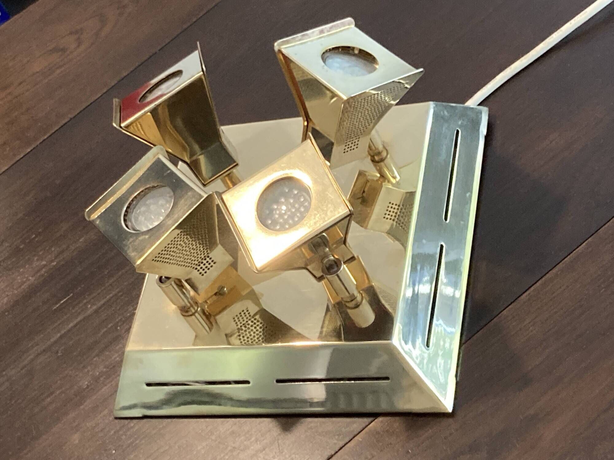 Vintage brass ceiling light OMI – Space Age design from the 1970s