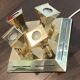 Vintage brass ceiling light OMI – Space Age design from the 1970s