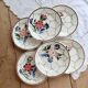 6 vintage flat plates faience Saint-Amand model Maurice – Flora decor