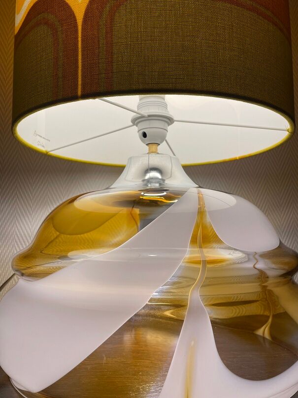 Table lamp lampshade vintage fabric Sirius pattern