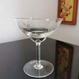 6 vintage crystal champagne glasses