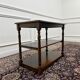 Classic English side table with brown leather top