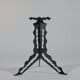 Brutalist column flower support, hand-forged and cut with a blowtorch, one of a kind.