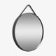HAY mirror Ø70 cm with strap, putty-finish metal frame, minimalist Scandinavian style