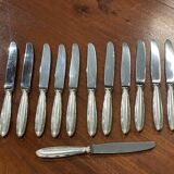 Set of 12 silver-plated cheese knives from Christofle, Rubans model