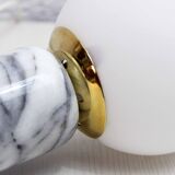 Table lamp in white marble and glass