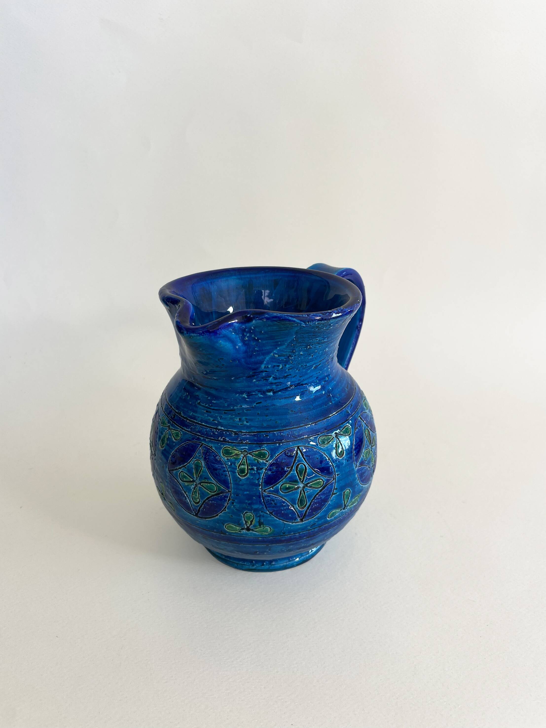Rimini Blu Ceramic Pitcher by Aldo Londi for Bitossi