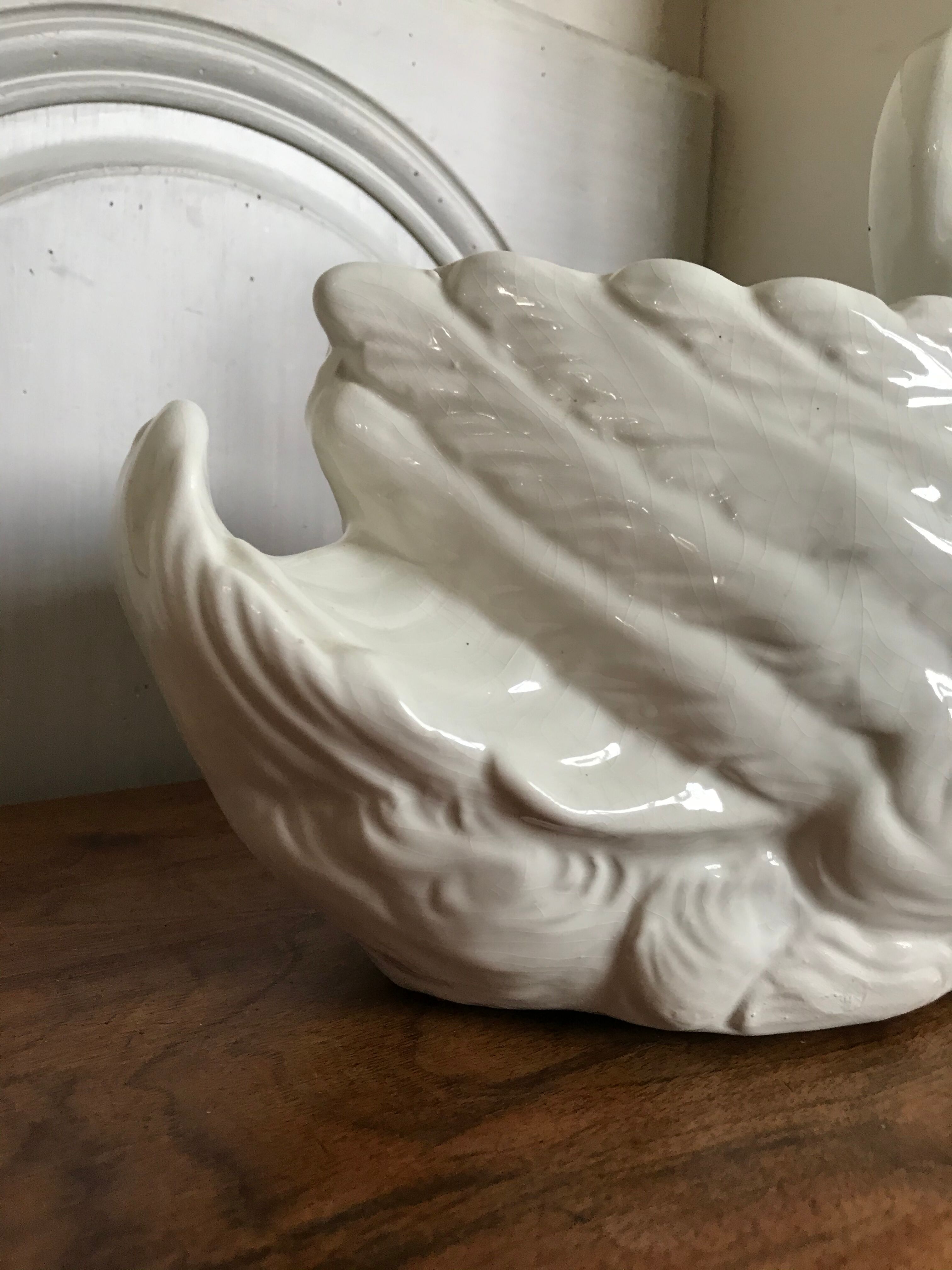 Vintage ceramic swan pot cover