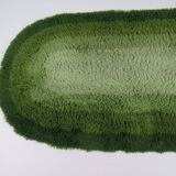 Vintage Belgian rug with enchanting green gradient