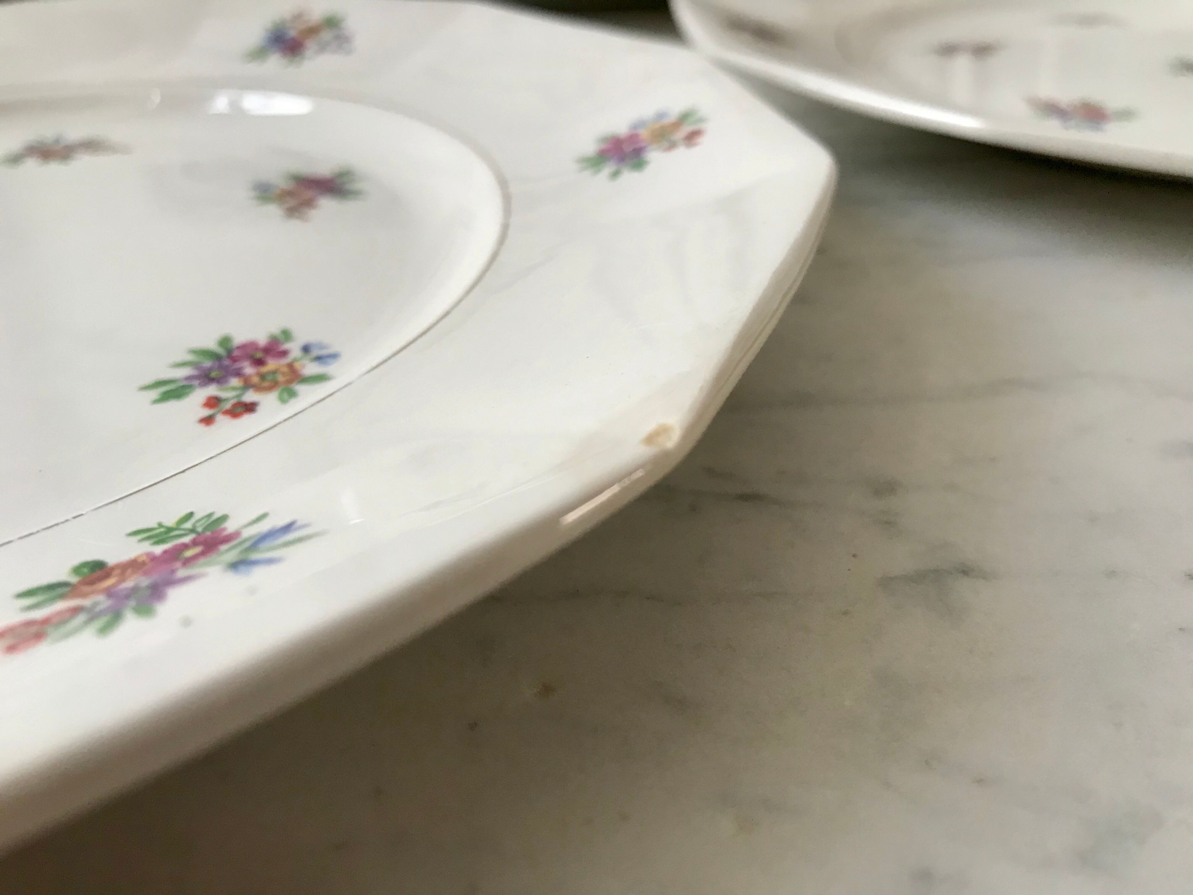 Set of 4 flat plates Céranord Saint-Amand 50s