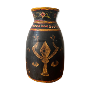 vase Suisse en bois peint