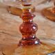 Set of 6 amber stemmed glasses