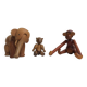Set of 3 1960s Kay Bojesen Vintage Wooden Toy Monkey Elephant Bear Danish
