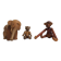 Set of 3 1960s Kay Bojesen Vintage Wooden Toy Monkey Elephant Bear Danish