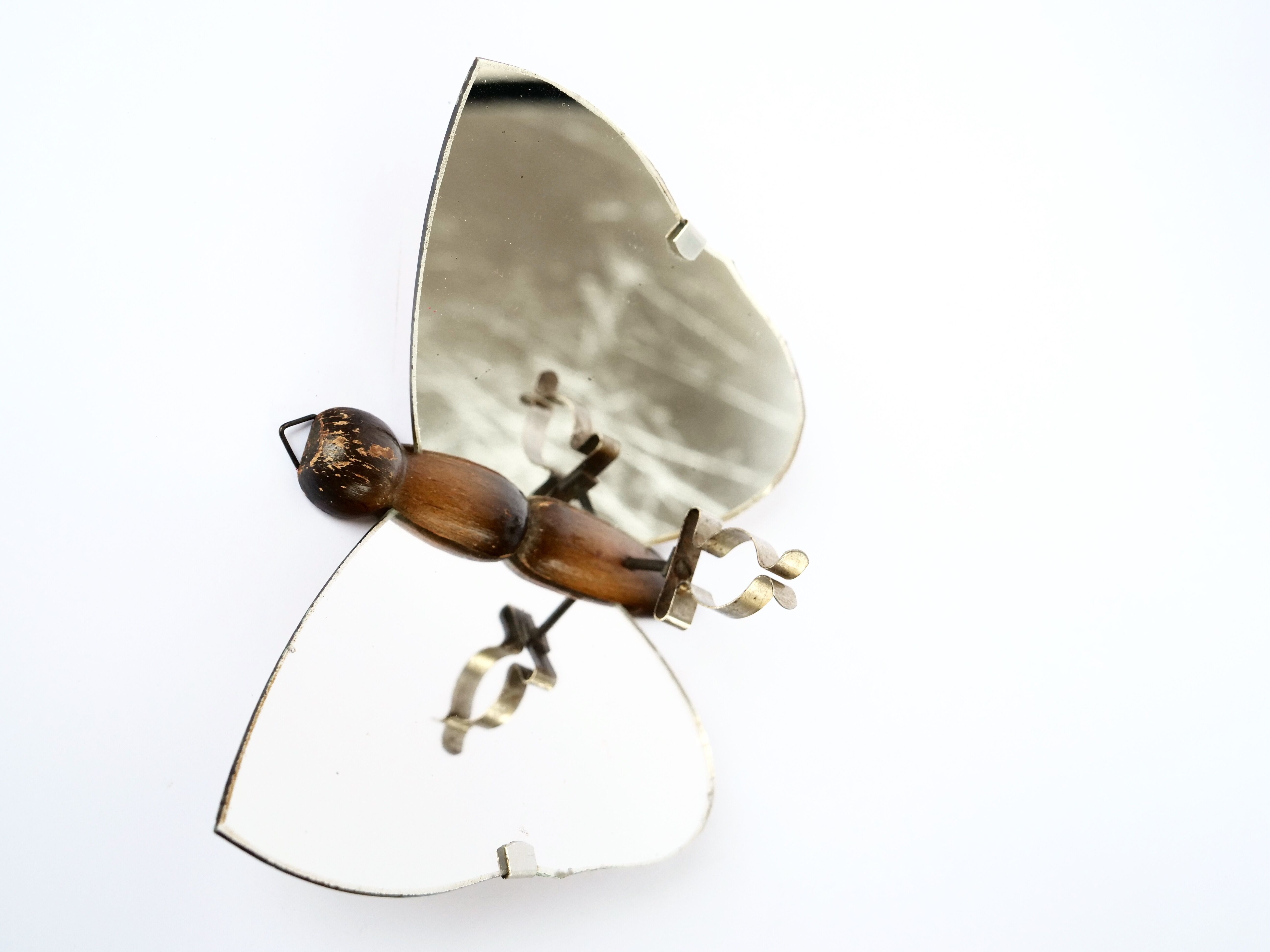 butterfly mirror photophore butterfly wall candlestick 18x15cm