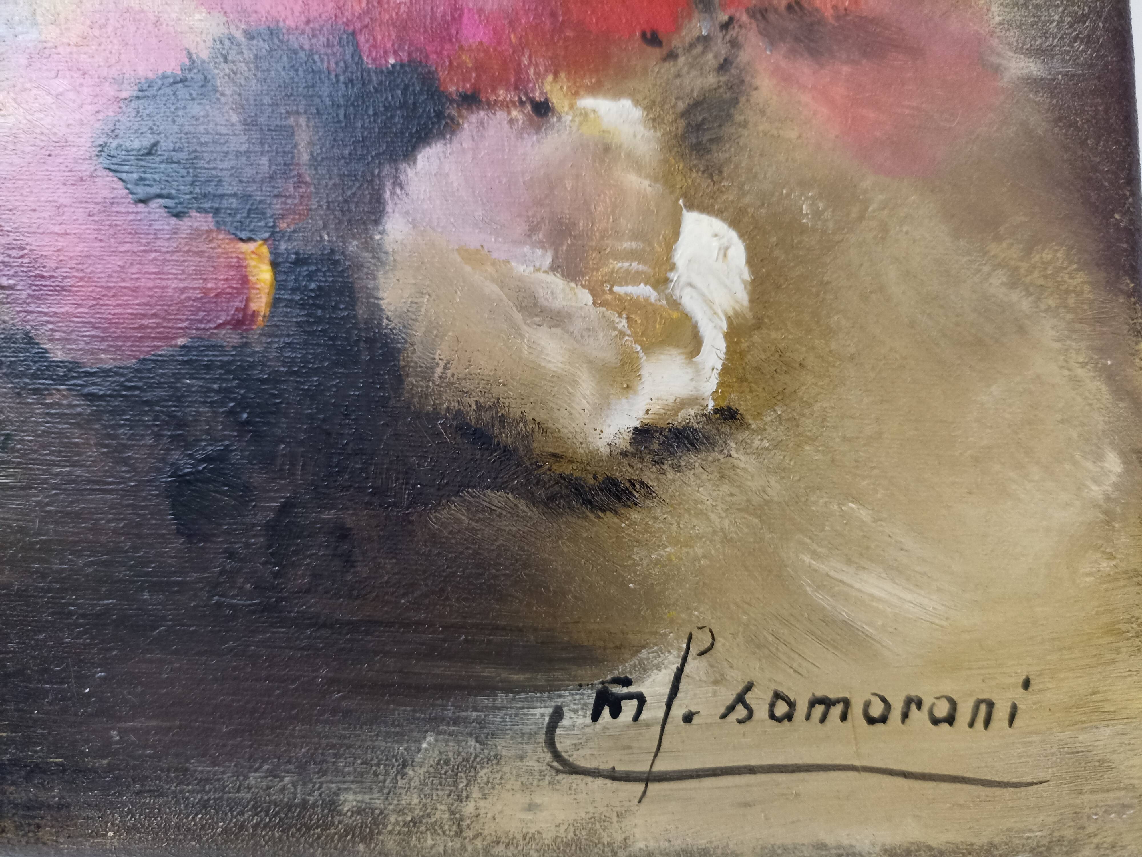 Small oil on canvas bouquet of flowers