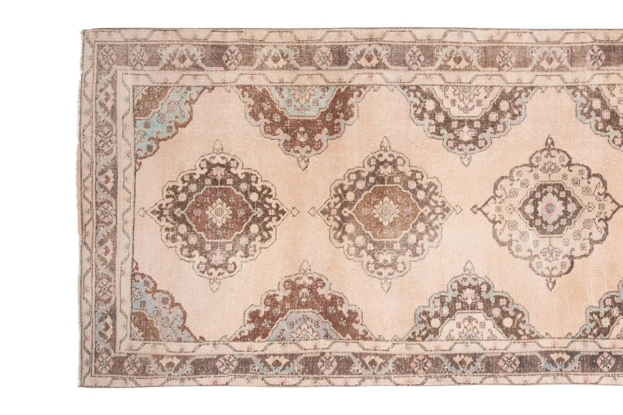 Vintage Turkish hallway rug 137x364 cm